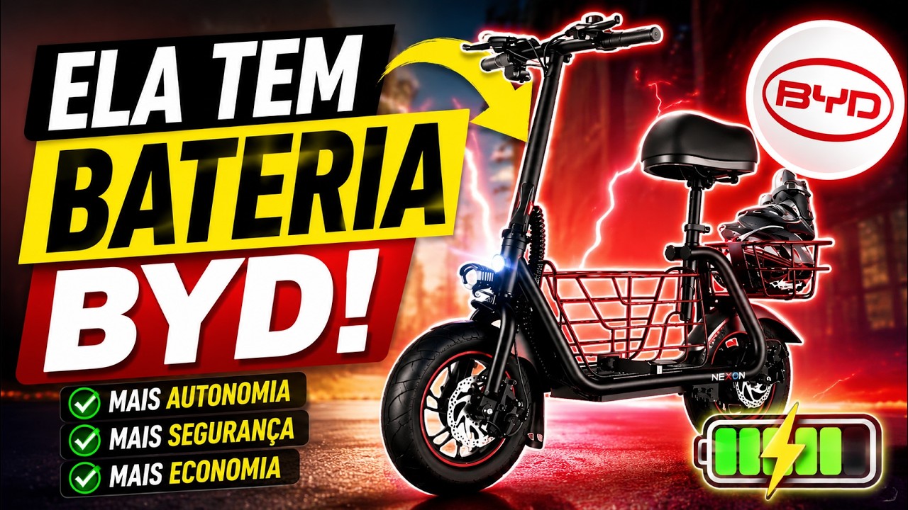 BICICLETA ELÉTRICA NEXON 550W É BOA? 🔋 BATERIA BYD E DOBRÁVEL! (Análise Completa 2026)