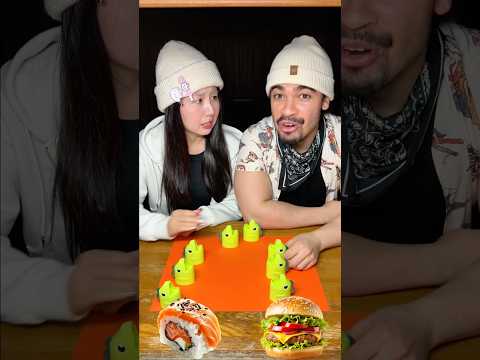Sushi vs Hamburger 🍣  #casal #desafio
