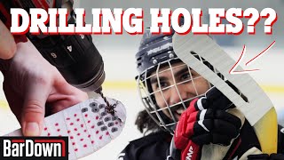 WE DRILLED HOLES IN HOCKEY STICKS AND USED THEM IN BEER LEAGUE