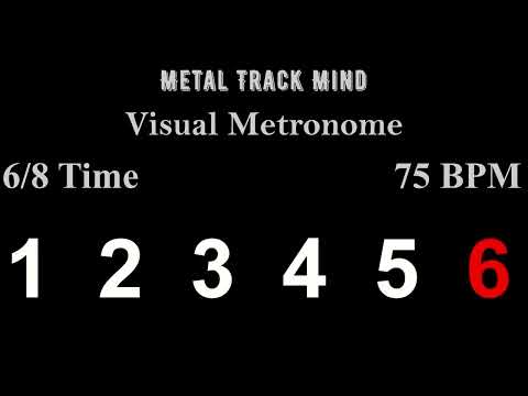 Metronome 6/8 Time 75 BPM visual numbers