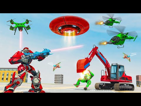 Robot gameplay video 2021  Excavator robot car game video  Robot  transformer android game Part-3