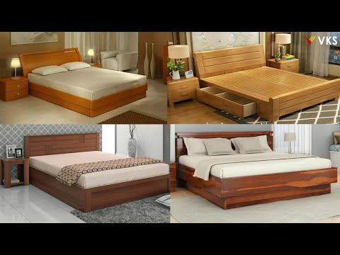 Full size teak wood designer wooden bed, with storage