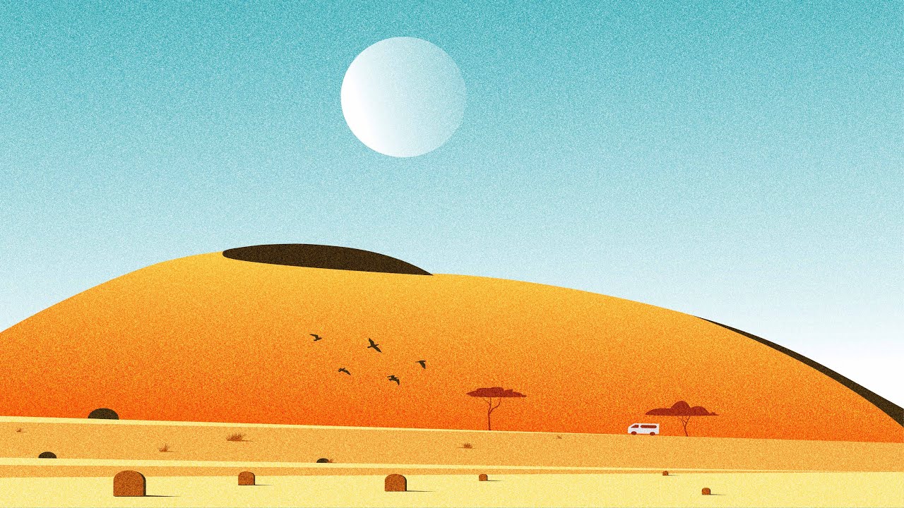 How to draw a desert landscape illustration  Adobe illustrator tutorial