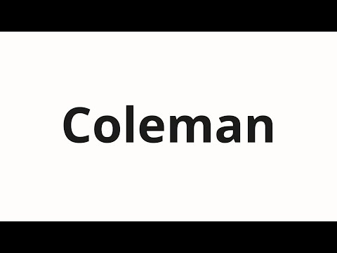 How to pronounce Coleman