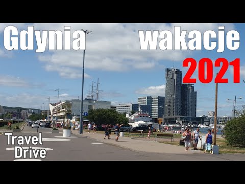 Gdynia Skwer Kościuszki Wakacje Lato Lipiec 2021 4K POLAND