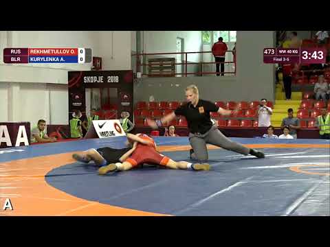 BRONZE WW - 40 kg: O. REKHMETULLOV (RUS) v. A. KURYLENKA (BLR)