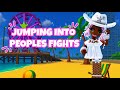 ୨ৎ Jumping Into Random Peoples Fights In ROBLOX BADDIES ୨ৎ