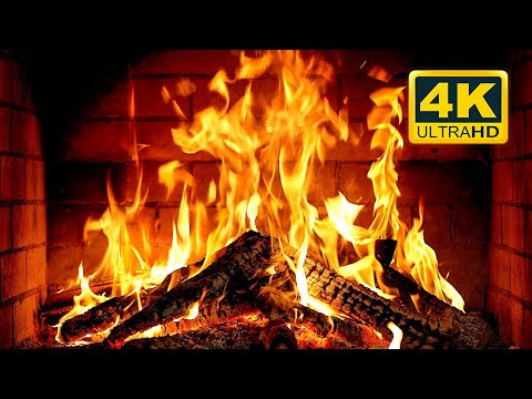 ???? Cozy Fireplace 4K (12 HOURS). Fireplace with Crackling Fire Sounds. Crackling Fireplace 4K