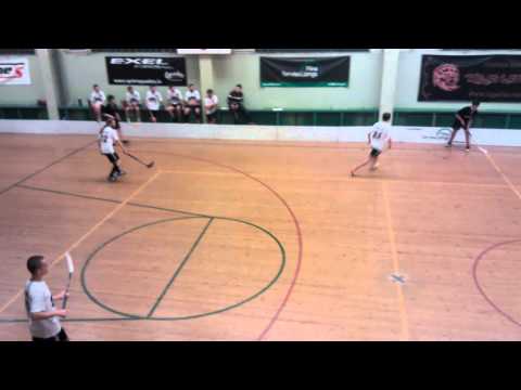 Rīgas florbola BLICE - Rīgas Lauvas goal by K. Jokums #8