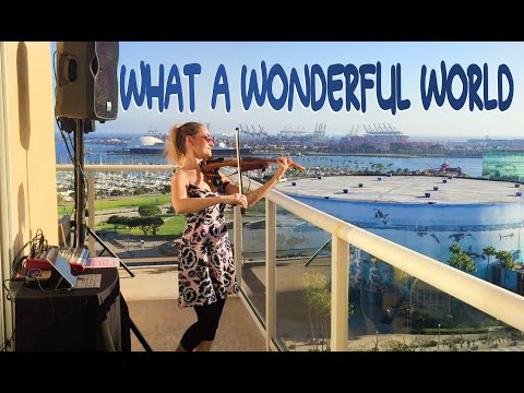 Marta Z Electric Violin Balcony Performance for Neighbors during quarantine - What A Wonderful World