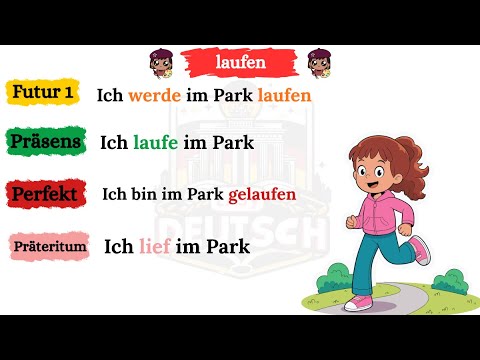 Sprich besser Deutsch! 💬 100 Verben mit Beispielen in vier Zeiten 🇩🇪 (A1–B1)