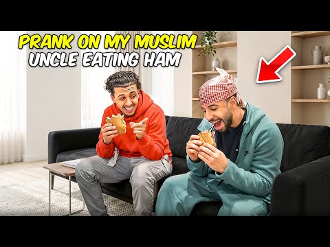 EATING HAM PRANK ON MY UNCLE ADAM!! *HE CRASHED OUT*