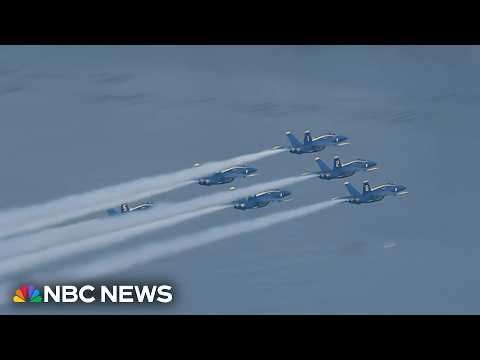 Blue Angels fly over New York Harbor as part of Sail4th 250