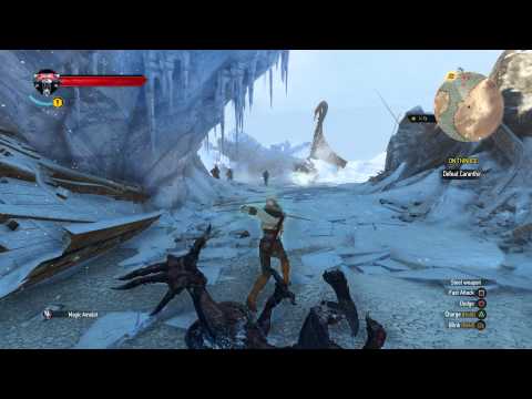 The Witcher 3 - On Thin ice: Ciri Kills Wild Hunt Warriors & Battles Caranthir Gameplay Sequence PS4