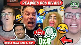 VAMOS RIR!🤣 Veja REAÇÕES dos RIVAIS BRAVOS com VITÓRIA do Verdão! Vitória 0x4 Palmeiras!