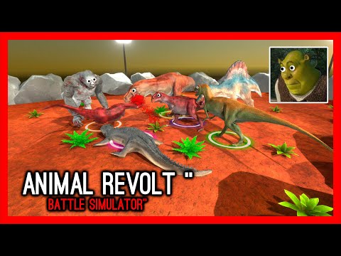 Animal Revolt Battle Simulator - 1 Goro vs 1 spinosaurus vs 1 allosaurus vs 1 T-rex vs ...