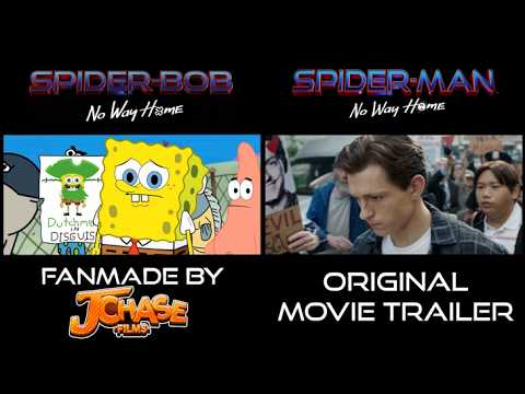 SPIDER-MAN: NO WAY HOME and SPONGEBOB Parody Side-By-Side comparison
