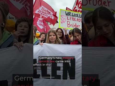 Thousands of students protest German military conscription | AJ #shorts