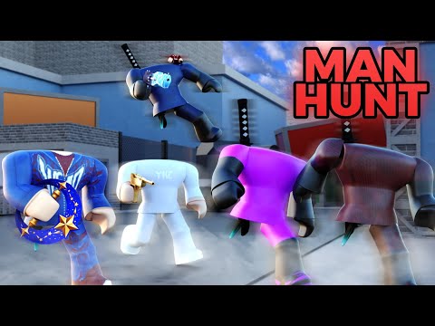 TWO MM2 GLITCHERS VS 7 HUNTERS [MM2 MANHUNT]