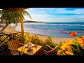 Seaside Cafe Ambience - Bossa Nova Music, Smooth Jazz BGM, Ocean Wave Sound for Study & Relaxation