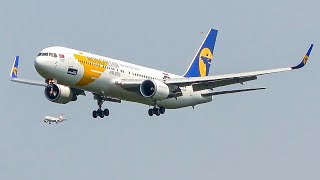 (4K) Plane spotting at Frankfurt airport - Here, the Boeing 767 is still alive! (5x 767 landing)