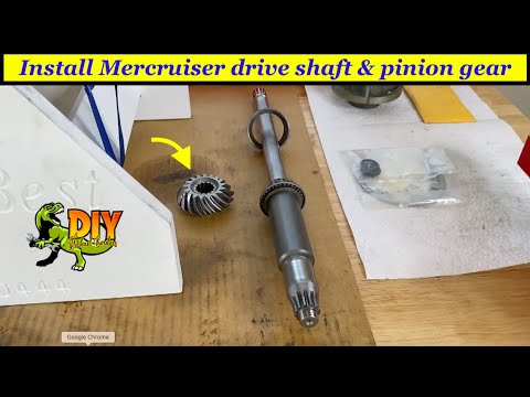 Install Mercruiser lower unit drive shaft and pinion gear