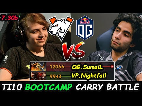 SumaiL vs Nightfall  - OG Virtus Pro Ti10 BOOTCAMP Carry Battle Dota 2 7.30b pro Gameplay