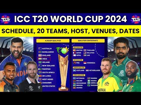 ICC T20 World Cup 2024 Schedule, Teams, Host Nation, Venues, Dates & Timing Announced by ICC