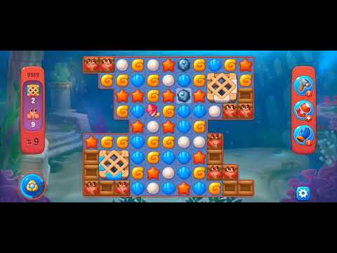 Fishdom Hard Level 9519 (with Double Lightning Boosters)