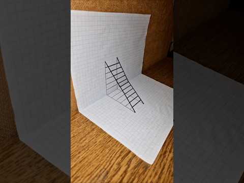 Tutorial 3D Ladder Real Illusion #3dart #3ddrawing #3dfigure #drawingtutorial #fyp #paperart #easy3d