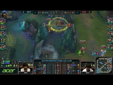 SKT VS FW Highlights | Semifinal MSI 2017 | Game 3