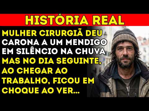 Uma CIRURGIÃ deu carona a um MORADOR DE RUA em silêncio na chuva…Mas, ao chegar ao TRABALHO na manhã