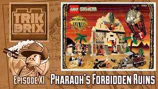 YouTube thumbnail: LEGO 5988 Pharaoh’s Forbidden Ruins *VINTAGE REVIEW!* - Adventurers Retrospective, Ep. 11