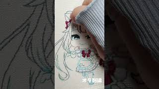 夜見れなさんを刺繍しました #刺繍 #れなの鳥っくあーと