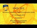 Jayati M Sharma Organizing Secretary Presenting Conference Report Day 3 ICMCS 2015