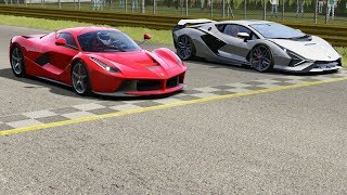 Download lagu Ferrari LaFerrari vs Lamborghini Sian at Monza Full Course mp3