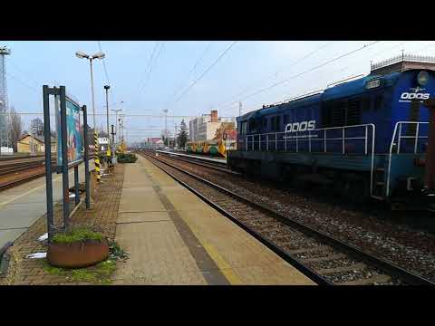 Příjezd Os 4214 (362 087-9) a Průjezd Nákladního Vlaku ODOS (771 170-8)