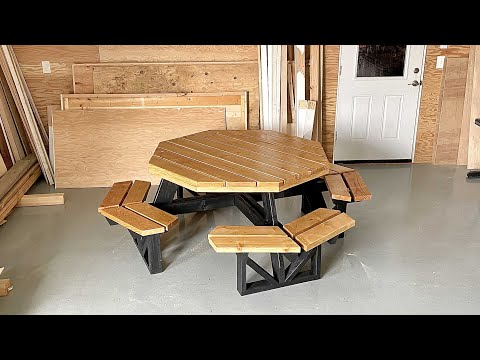 image-How big is a round picnic table?