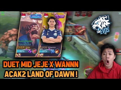 DUET MID JEJE X WANNN ACAK-ACAK LAND OF DAWN ! HAYABUSA FAST HAND - Mobile Legends