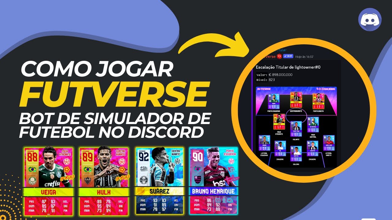 COMO JOGAR BOT DE FUTEBOL NO DISCORD (SIMULADOR DE FUTEBOL FUTVERSE) + SPOILERS