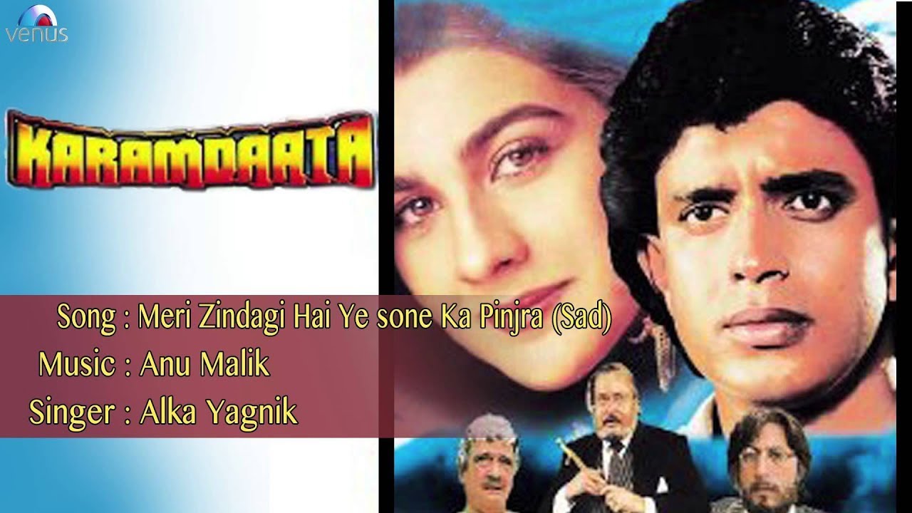 Meri Zindagi Hai Ye Sone Ka (Sad) Lyrics | Karamdaata | Alka Yagnik | Anu Malik