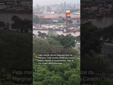 Rio Tietê sobe e fica perto de transbordar em SP após chuvas; veja