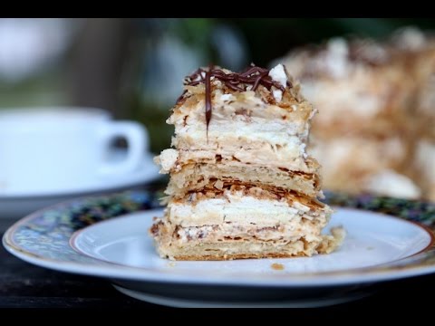 Homemade Meringue Cake Napoleon Наполеон Mille Feuille Recipe - Heghineh.com
