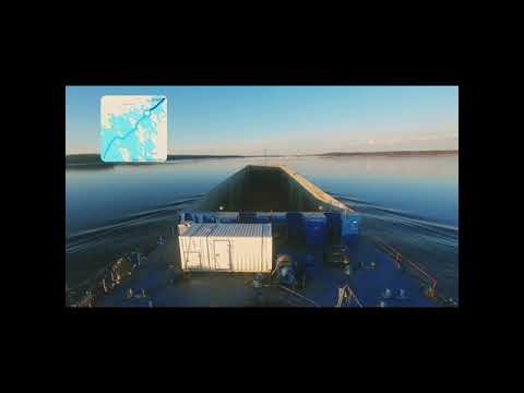 Raduga Neutron with barge Silur enter the Port of Vyborg 08 April 2021