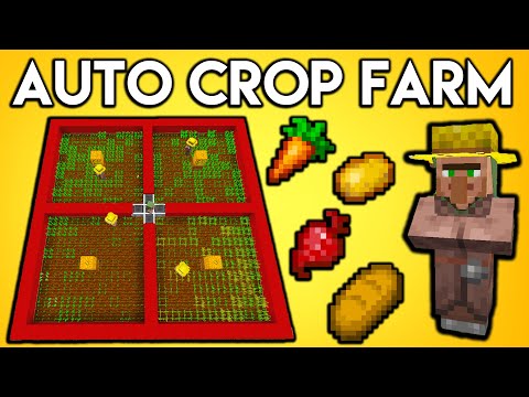 Minecraft Villager Auto Crop Farm Tutorial - Potato Wheat Carrot Beetroot