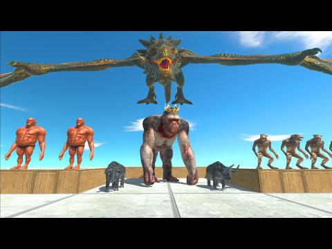 When fantasy group surrounds Gorilla - Animal Revolt Battle Simulator