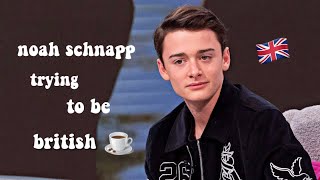 noah schnapp trying to be british for 2 minutes straight