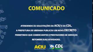 Comunicado sobre reabertura do comércio em Uberaba (abril 2020)