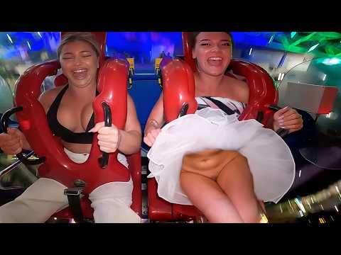 😱 SLINGSHOT RIDE GONE TOO FAR?! 💥 She Totally FREAKED OUT on Camera! (4K 2025) 🚀