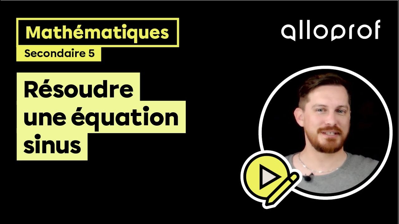 Résoudre une équation sinus - Exemple